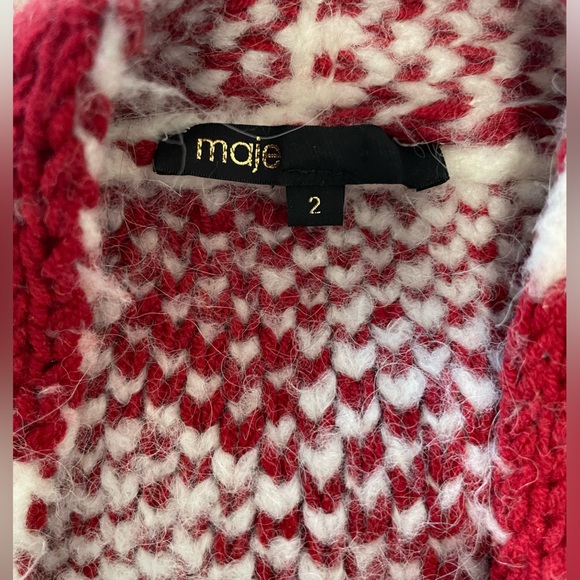 Maje Red and White Sweater - Picture 5 of 5
